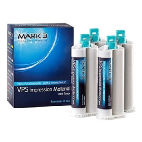 MARK3 VPS Impression Material - Light Body - Fast Set, 4 x 50 ml Cartridges