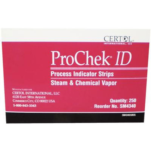ProChek ID Indicator Strips for Steam and Chemical Vapor, 4' x 3/4', 250/Box