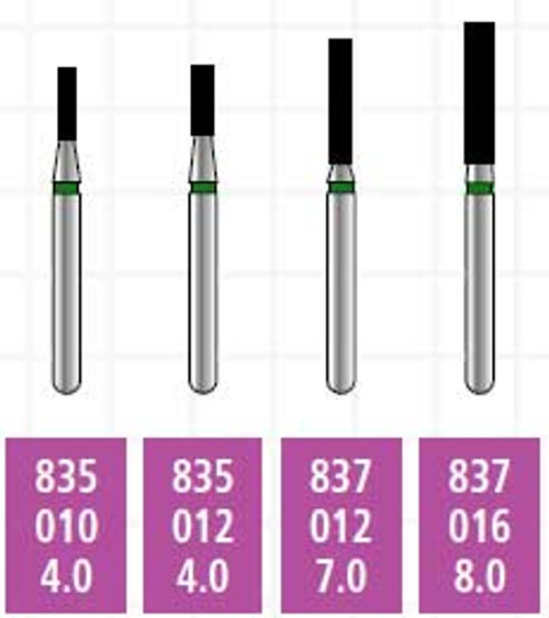 Alpen x1 FG #835.012 Coarse Grit, Flat End Cylinder, Single Use Diamond Bur