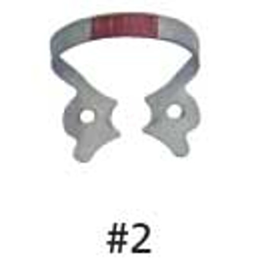 Hygenic Fiesta Color Coded Clamps. #2 (brown) winged metal dam clamp. Premolars