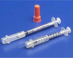 Monoject 1cc Insulin Safety Syringe with Needle 29 gauge x 0.5', Accu-tip Flat