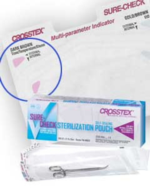 Sure-Check 3.50' x 9' Sterilization Pouch 500/Bx. Self-Sealing with Built-In