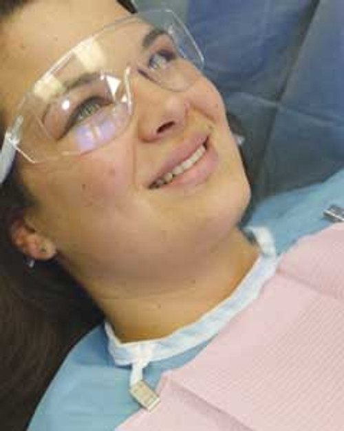 Crosstex Blue contour neck (27' x 30') plastic patient apron, single apron