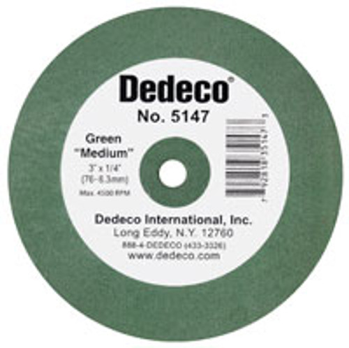 Dedeco Lathe Wheels Green Medium, Rubber-Bonded Wheel for Rapidly Removing