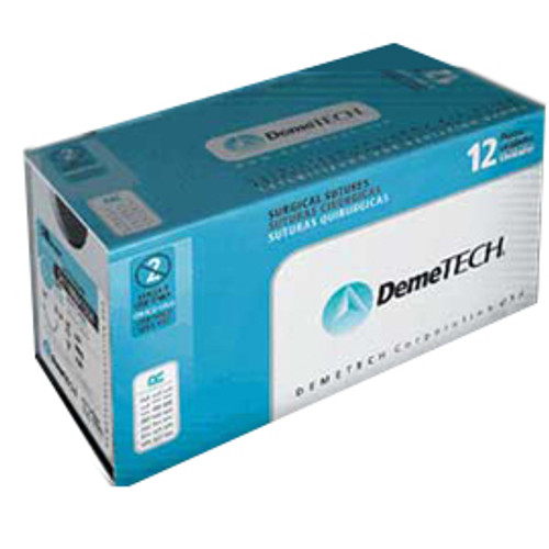 DemeSILK 5/0, 18' (45 cm) Silk, Non-Absorbable, Black Braided Suture, 12/Box