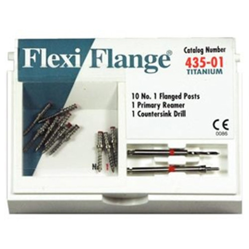 Flexi-Flange Red #1 Titanium Post. Refill: 10 serrated posts with flange, 1