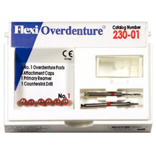Flexi-Overdenture Stainless Steel #1 Red Refill: 6 Overdenture Posts, 6