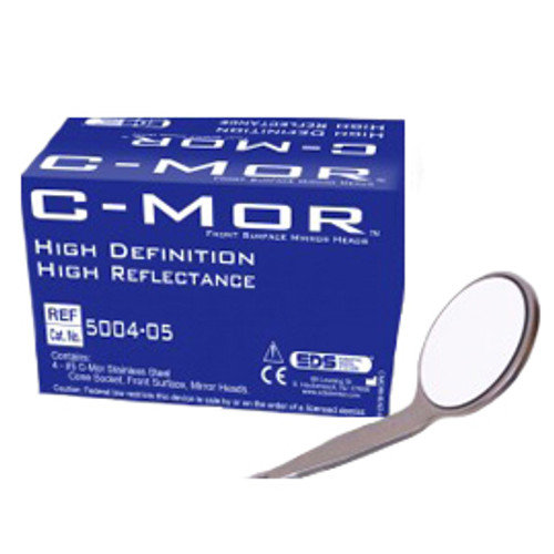 C-Mor #5 Mouth Mirror Head 4/Pk. Ultra Bright, Stainless Steel, Cone Socket