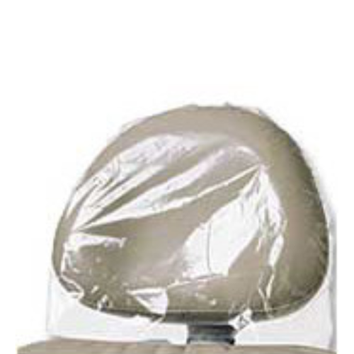 Brixton 10' x 11.25' Clear Plastic Headrest Cover, Box of 250 Covers