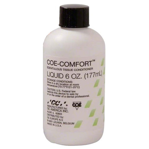 Coe-Comfort Tissue Conditioner 6 oz. Liquid. Self-Curing, Soft Edentulous