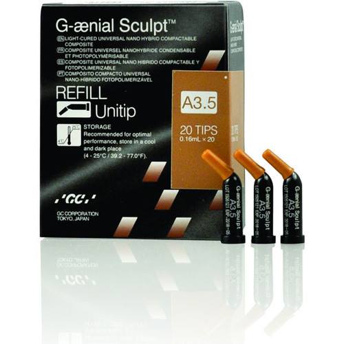 G-aenial Sculpt A3.5 Unitip Refill, 20 - 0.16 mL Tips. Light-Cured, Universal