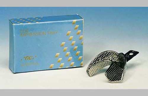 COE #21 Medium Lower Full-Arch Nickel-Plated Perforated Impression Tray. #260211