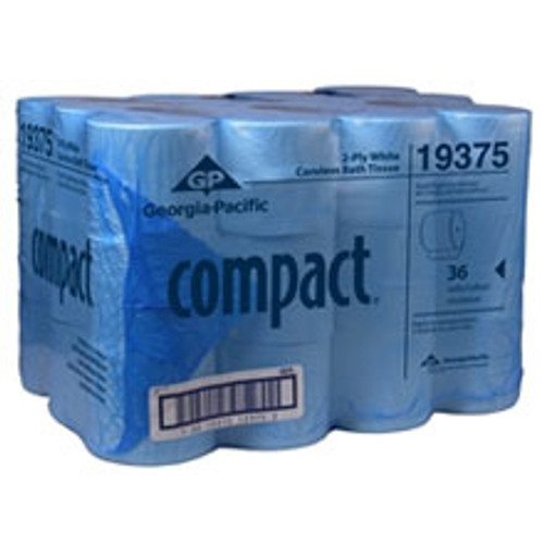 Compact 2-Ply Coreless Bathroom Tissue, White. 3.85' x 4.05', 1000 Sheets