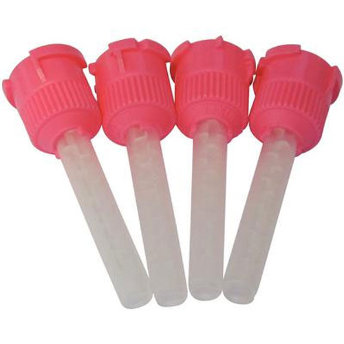 House Brand Pink T-Style Mixing Tips, Medium 5.4 mm, 48/Pk. Shorter T-Style