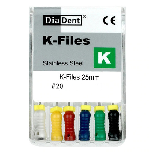 House Brand K-Files 25mm #20 6/Box. Stainless Steel