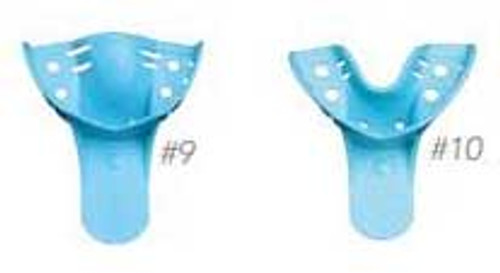 House Brand #10 Anterior Lower Perforated Blue Disposable Impression Tray, Made