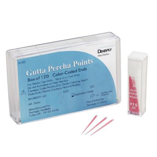 House Brand Medium-Fine Gutta Percha Points, Hand-Rolled, Vial of 120 points