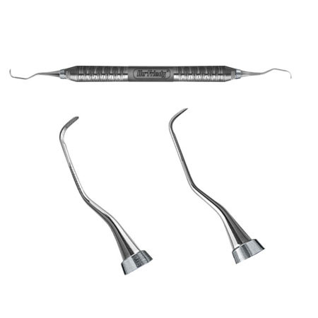 Hu-Friedy #1/2 double end Gracey curette with #6 Satin Steel Handle