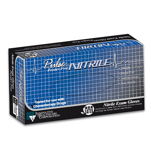 Pulse Nitrile Exam Gloves: Small, Non-Sterile, Powder-free, Finely