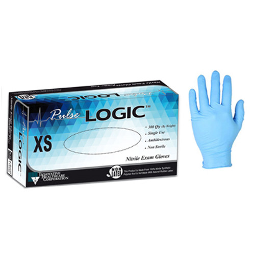 Pulse Logic Nitrile Exam Gloves, Extra Small, 300 per box, Powder-Free