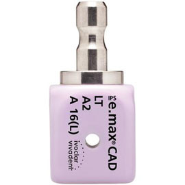 IPS e.max CAD CEREC Ivoclar LT Block, Shade A3 Size A16(L) 5/Pk.