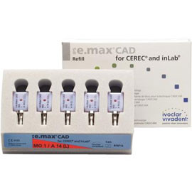 IPS e.max CAD CEREC Ivoclar MO Block, Shade 1 Size A14(L) 5/Pk.