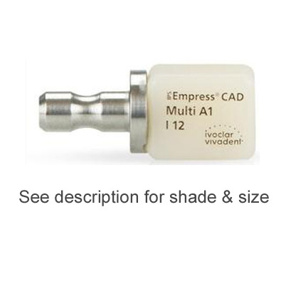 IPS Empress CAD Multi Block, Shade A1 Size I12, Package of 5 blocks. It