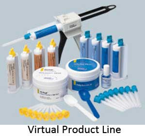 Virtual VPS Impression Material, Mint Scent, Heavy Body Regular Set (Blue)