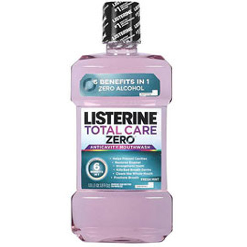 Listerine Total Care Zero Fresh Mint Mouthwash 3.2 oz - 24/Cs. Low Intensity