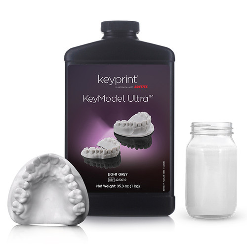 KeyPrint - KeyModel Ultra Laboratory 3D Printing Resin, Light Grey 1kg/Bottle.