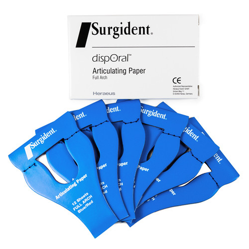 Surgident DispOral Double sided red/blue full arch horseshoe articulating