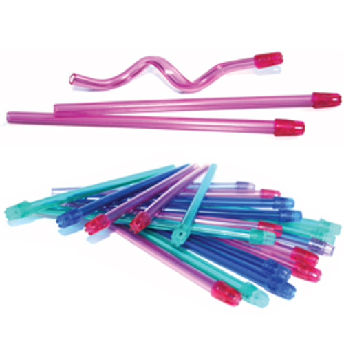 SafeBasics 6' Saliva Ejectors Clear Pink w/ Pink Tip 105/Pk. Easily shapes