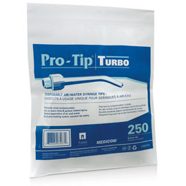 Pro-Tip Turbo 250 Air/Water Syringe Tips, Single Use. Unique dual chamber