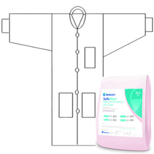 SafeWear High Performance Lab Coat - Pretty Pink - Large 12/Pk. Made from high