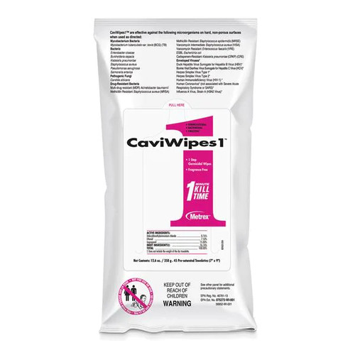 CaviWipes1 Towelettes Flat Pack 7' x 9' 45/Pk