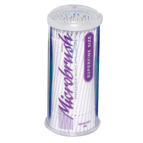 Microbrush Tube Series, Super Fine, White micro-applicators. Tube of 100