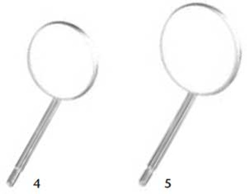 Miltex Size 4 screw-in Simple Stem magnifying metal mouth mirror, box of 12