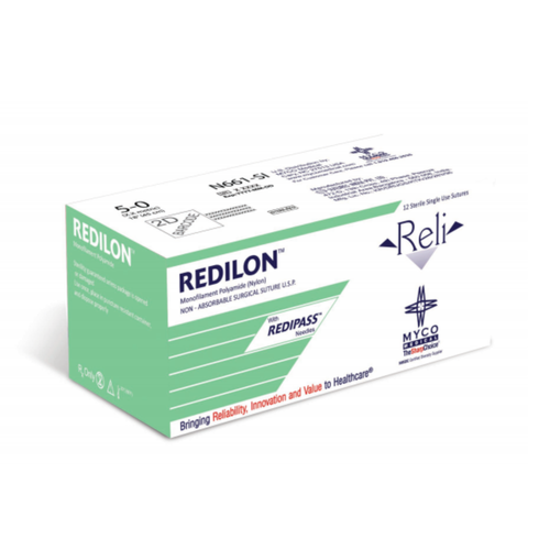 Reli 3/0, 18' Black Nylon Sutures with PC-33 Precision Point Reverse-cutting