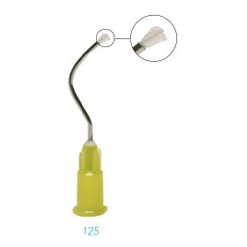 iFloPre-bent Needle Dispensing Tips with Brush-Padded End, Yellow, Package