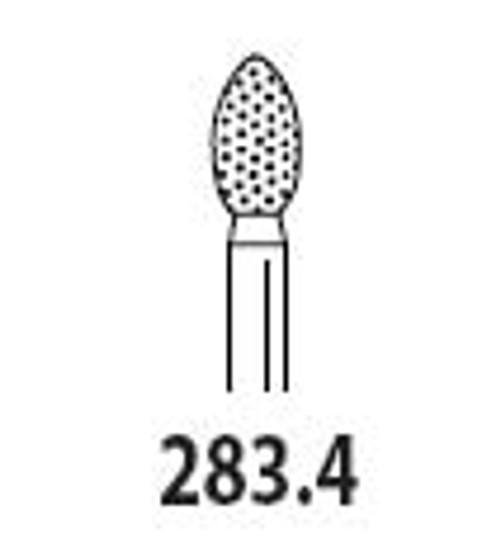 Two Striper FG #283.4 football shaped coarse diamond contouring bur, pack of 5