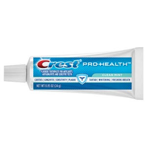 Crest Pro-Health trial size toothpaste, clean mint flavor, case of 36 x 0.85
