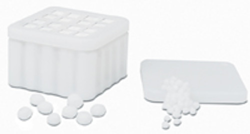 Temple White Plastic Dispenser, Holds 4 Cotton Pellet Refills, with #1, #2, #3