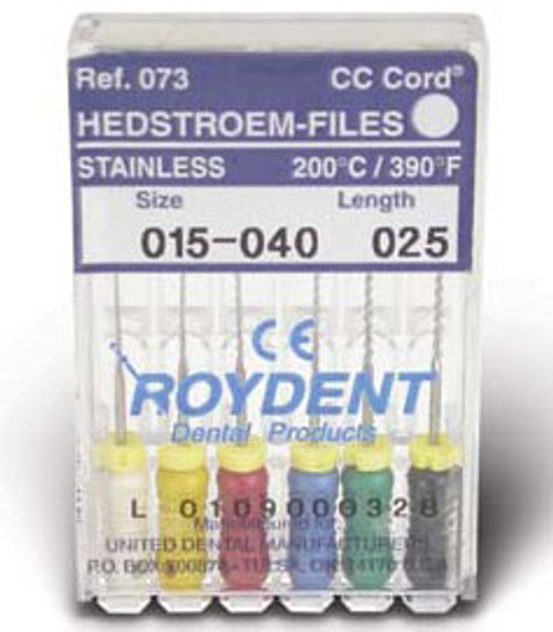 Zipperer #10, 21mm Hedstrom Files 6/Box. Stainless Steel