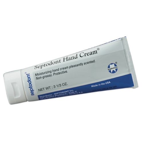 Septodont hypoallergenic, greaseless non-staining scented hand cream containing