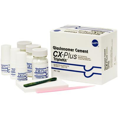 CX Plus Triple Kit - Glass Ionomer Cement. Contains: 3 - 35 gram powders, 3