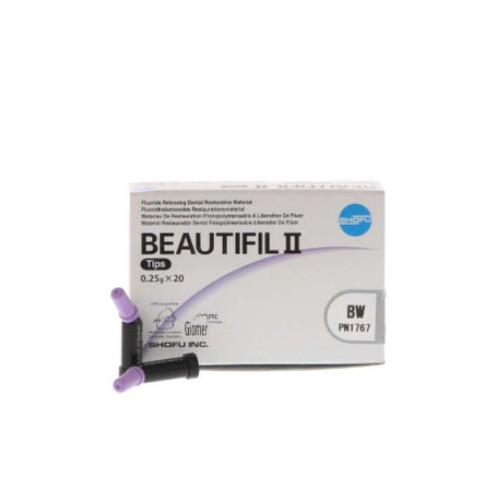 Beautifil II BLEACH WHITE Compules, 20 - 0.25 Gm. Compule Tips. Nano-Hybrid