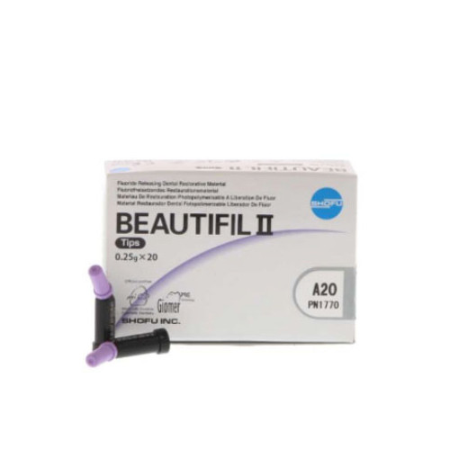 Beautifil II A2O Compules, 20 - 0.25 Gm. Compule Tips. Nano-Hybrid Composite