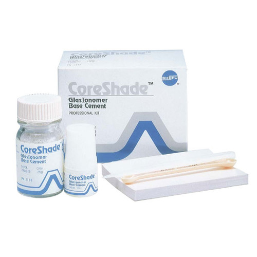 CoreShade Professional Kit - Glass Ionomer Base Cement, 25 Gm. Gray Powder, 10