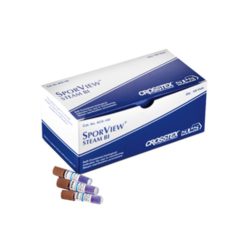 Crosstex SporView Self-Contained Biological Indicators 100/Box. For monitoring