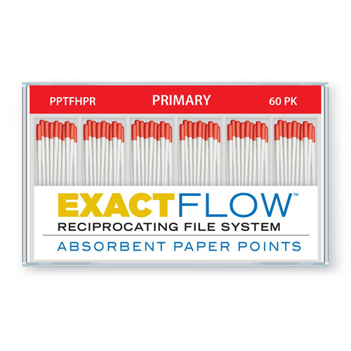 ExactFlow Absorbent Paper Points, Primary, Color Coded, 60 Per Box. Made